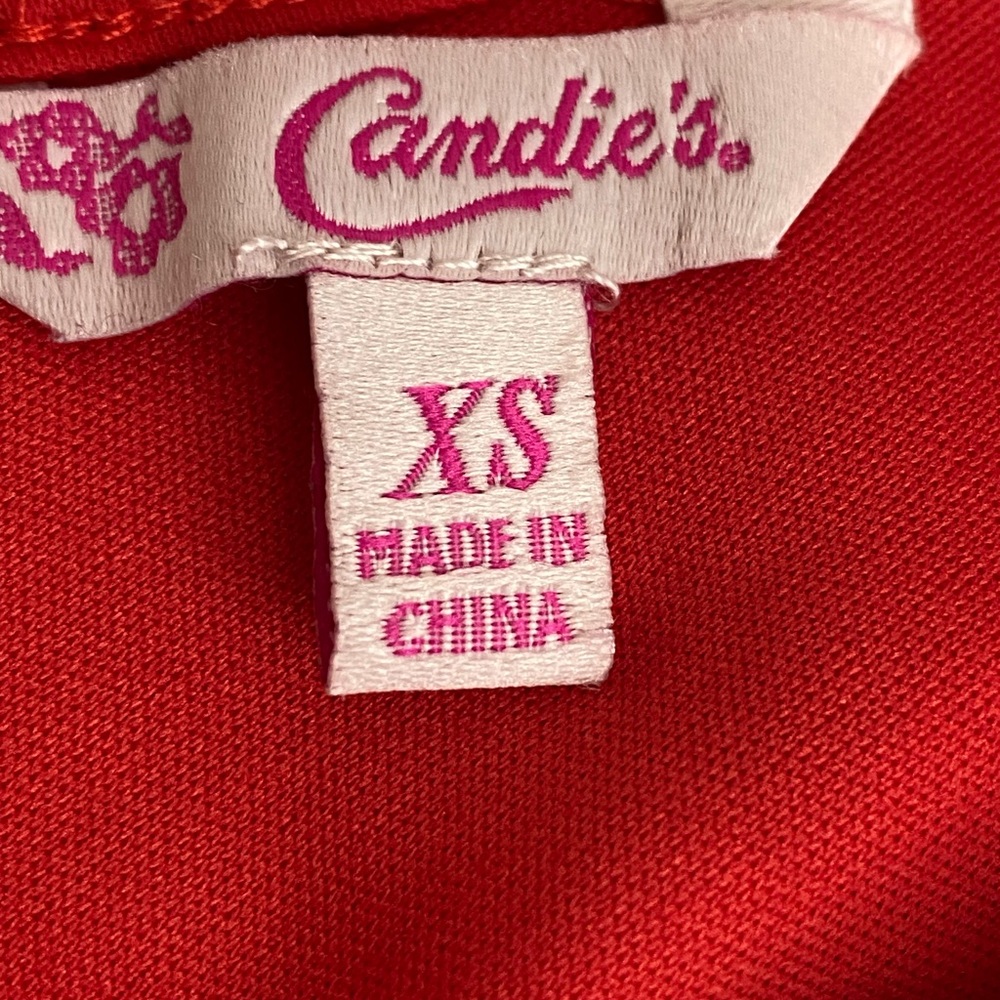 Candies Juniors Red Lacey Dress.  Sz.  XS. Fully Lined. - Picture 12 of 15